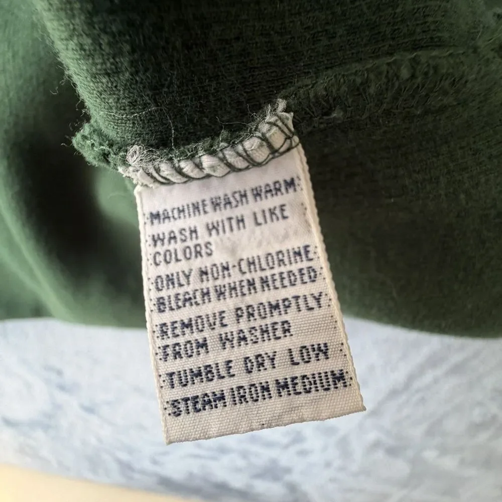 Vintage Polo Ralph Lauren Men XL Green 1/4 Zip Pullover Sweater Pony YKK